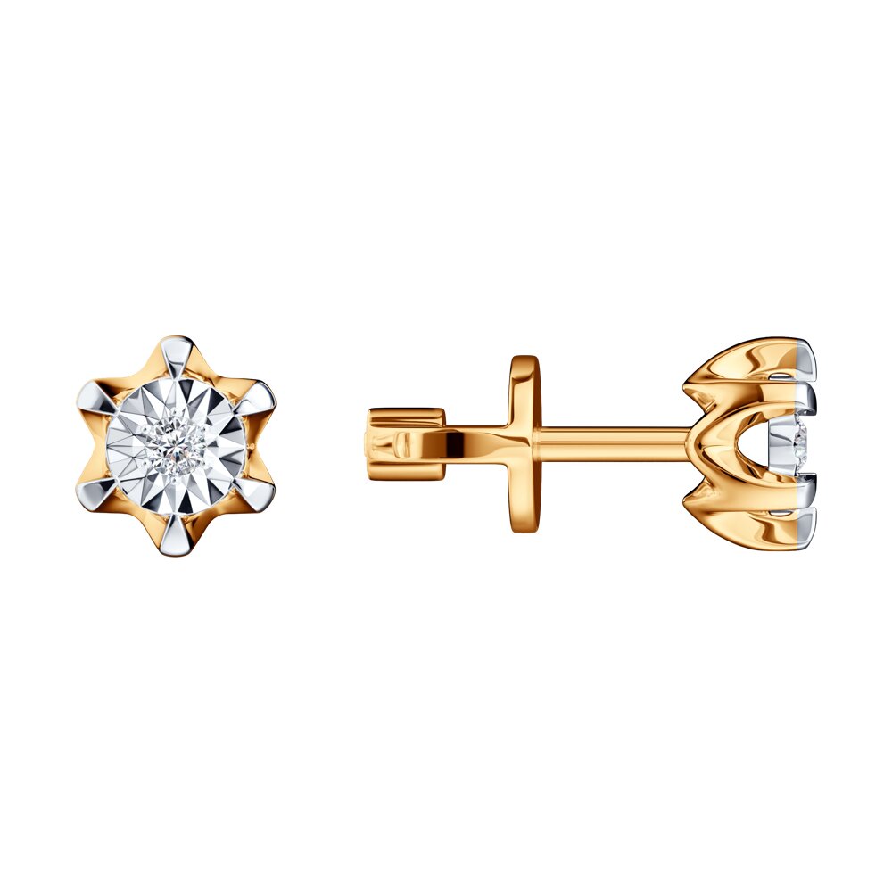 Серьги Au.585 Разм. Вес.1,68 (2 Бр Круг 57 0,043 3/6А)