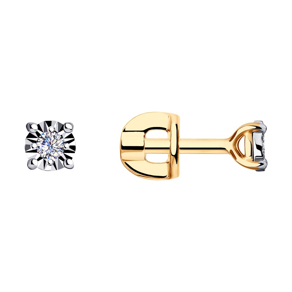 Серьги Au.585 Разм. Вес.1,35 (2 Бр Круг 57 0,075 3/6А)
