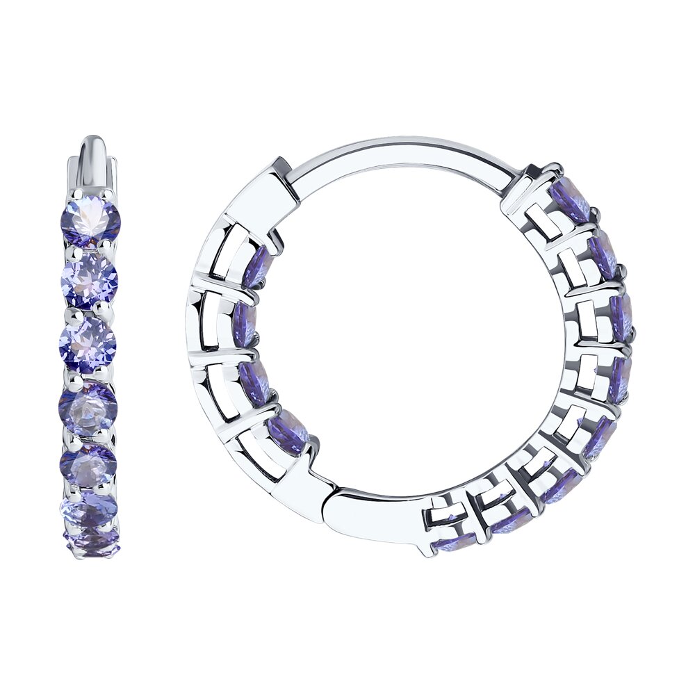 Серьги Au.585 Разм. Вес.1,91 (24 0,186 Танзанит Круг 2)