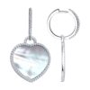 Серьги Ag.925 Разм. Вес.9,63 (2 Перламутр недраг Сердце 20*20*1, 154 Фианит бесцветный Круг 1)