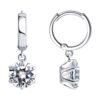 Серьги Ag.925 Разм. Вес.4,21 (2 Фианит SWAROVSKI недраг Круг 8)