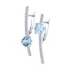 Серьги Ag.925 Разм. Вес.3,62 (2 Топаз Триллион 7*7, 32 Фианит бесцветный Круг 1,25)