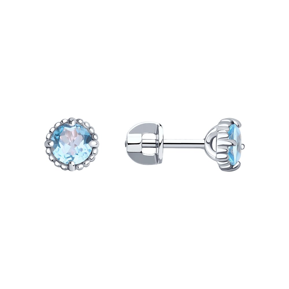 Серьги Ag.925 Разм. Вес.1,79 (2 Топаз Круг 5)