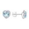 Серьги Ag.925 Разм. Вес.2,44 (2 Топаз Сердце 6*6, 30 Фианит бесцветный Круг 1)