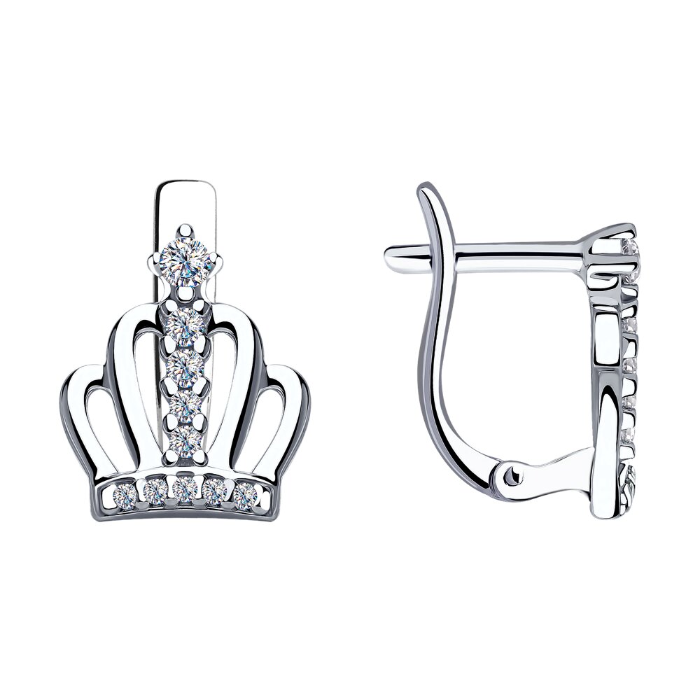 Серьги Ag.925 Разм. Вес.2,4 (10 0,018 Фианит бесцветный Круг 1, 4 0,013 Фианит бесцветный Круг 1,25,