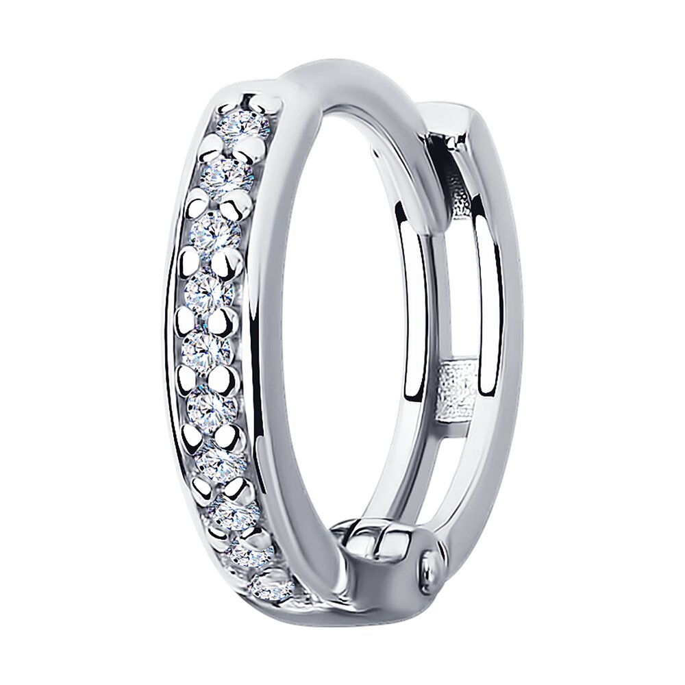 Серьга Ag.925 Разм. Вес.0,82 (10 Фианит бесцветный Круг 1)