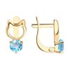 Серьги Au.585 Разм. Вес.1,55 (2 Топаз swiss Круг 4)