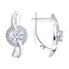 Серьги Ag.925 Разм. Вес.2,98 (28 Фианит бесцветный Круг 1, 2 Фианит бесцветный Круг 5)