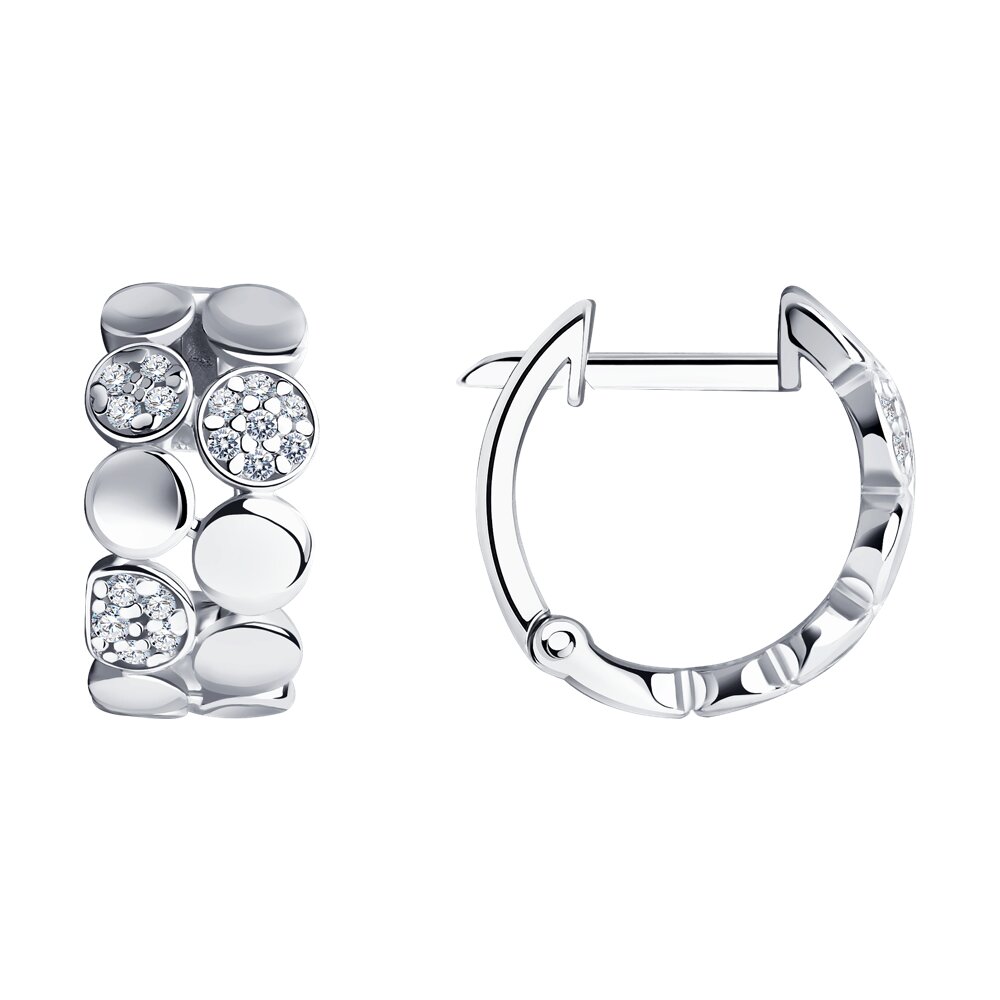 Серьги Ag.925 Разм. Вес.2,97 (30 0,054 Фианит бесцветный Круг 1, 2 0,007 Фианит бесцветный Круг 1,25