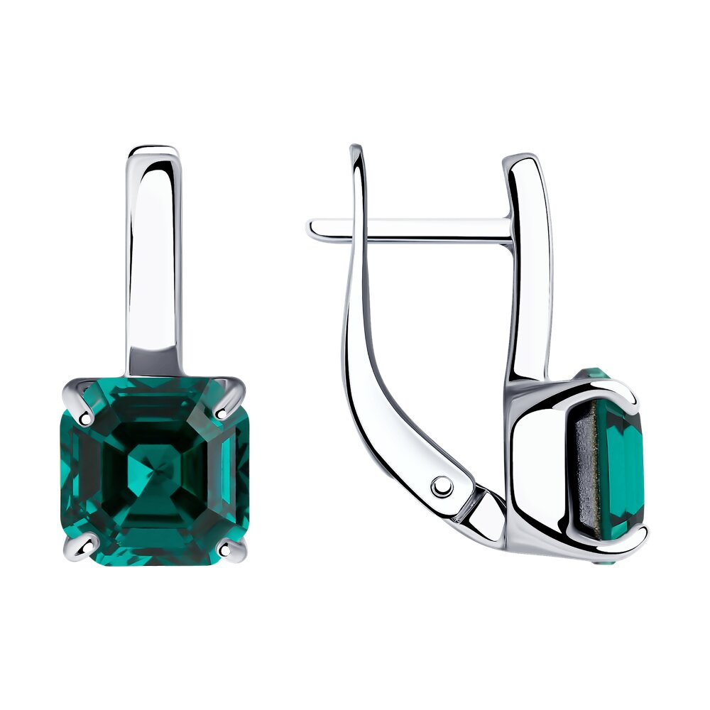 Серьги Ag.925 Разм. Вес.3,17 (2 0,948 Кристалл Swarovski недраг Октагон 8)