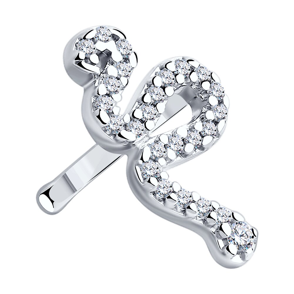 Серьга Ag.925 Разм. Вес.1,21 (24 Фианит бесцветный Круг 1, 1 Фианит бесцветный Круг 1,5)