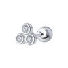 Серьга Ag.925 Разм. Вес.0,61 (3 0,026 Фианит бесцветный Круг 1,75)