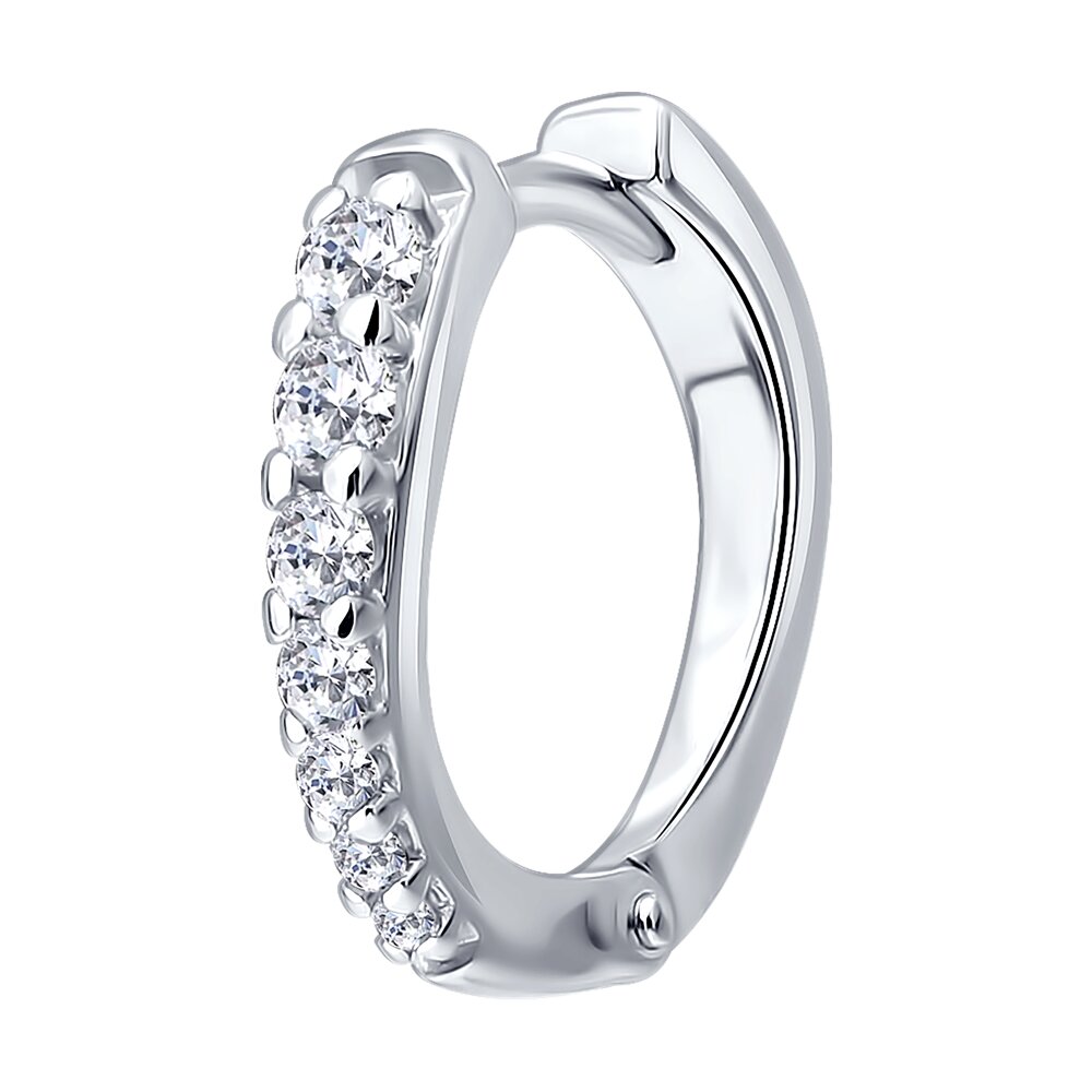 Серьга Ag.925 Разм. Вес.1,23 (1 0,002 Фианит бесцветный Круг 1, 2 0,007 Фианит бесцветный Круг 1,25,