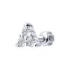 Серьга Ag.925 Разм. Вес.0,35 (3 0,038 Фианит бесцветный Круг 2)